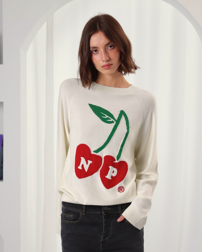 NUDE PROJECT SWEATER CERISE BEIGE RED