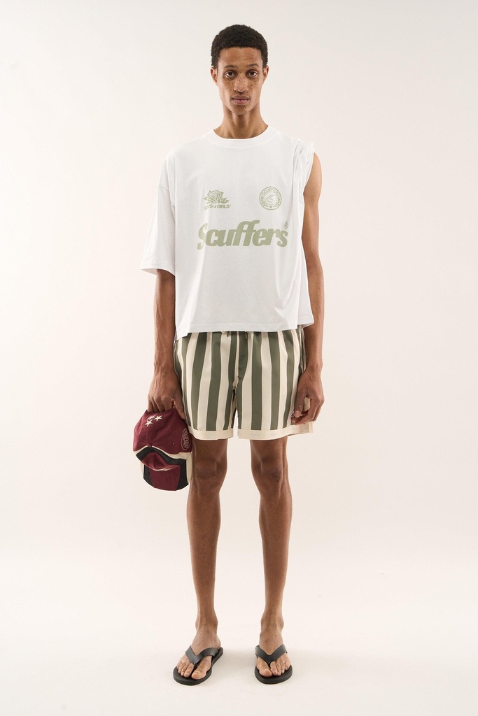 SCUFFERS PEARL WHITE T-SHIRT WHITE GREEN