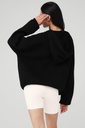 ALO YOGA SCHOLAR HOODED SWEATER BLACK