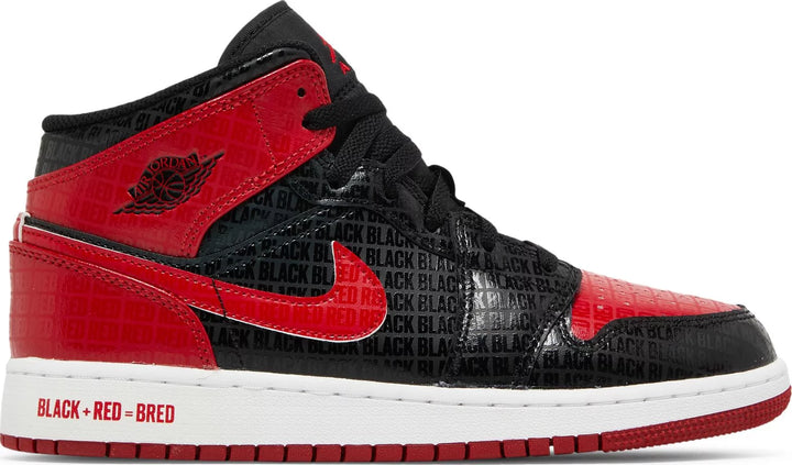 NIKE AIR JORDAN 1 MID BRED TEXT