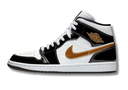 NIKE AIR JORDAN 1 MID METALLIC GOLD BLACK