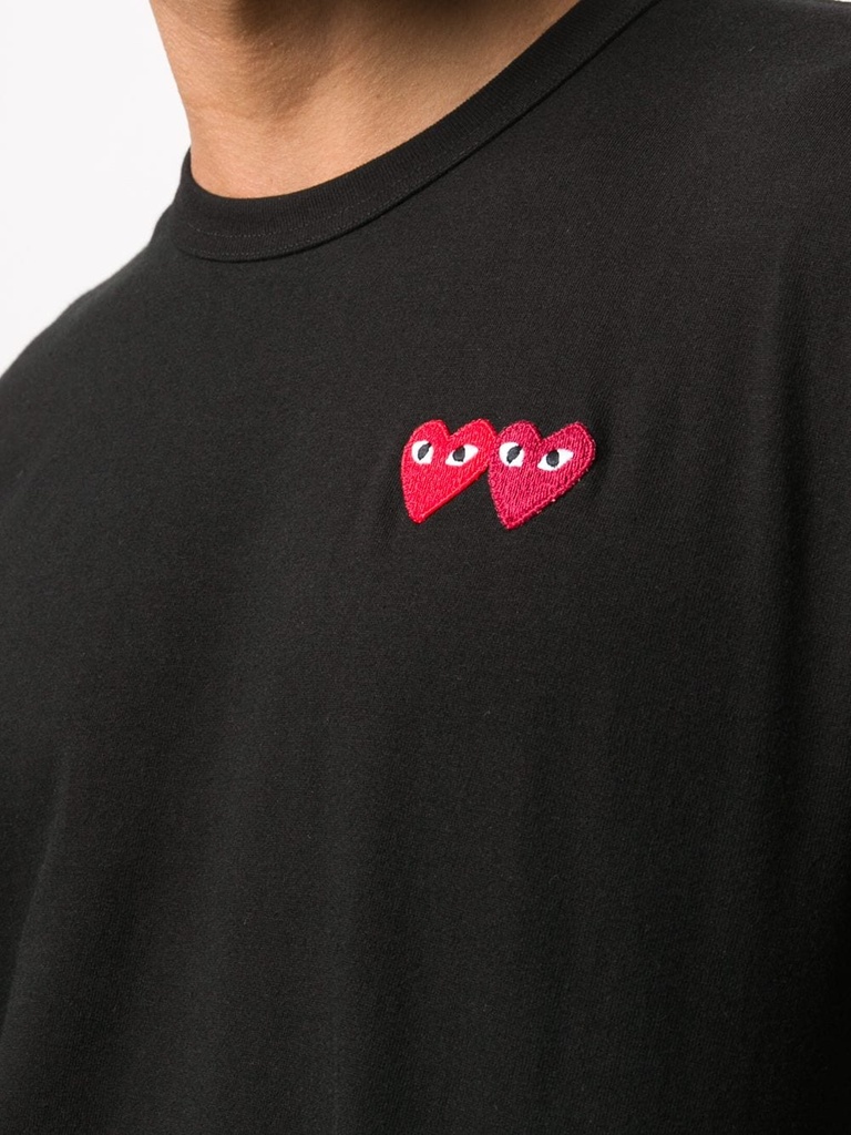 CDG PLAY T SHIRT WHITE RED
