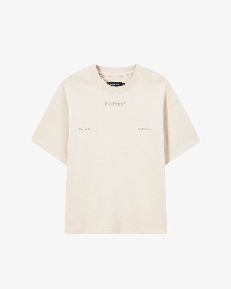 NUDE PROJECT T SHIRT BEIGE TIME IS TIKING