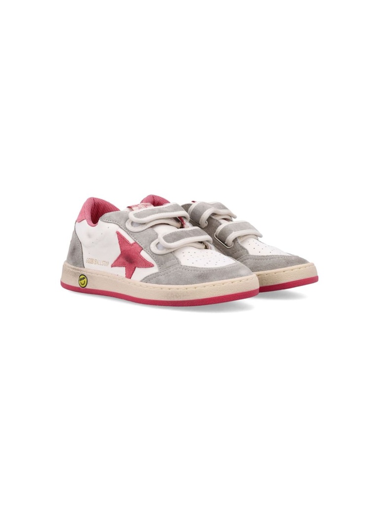GOLDEN GOOSE KIDS BALL STAR STRAP WHITE RED TAUPE