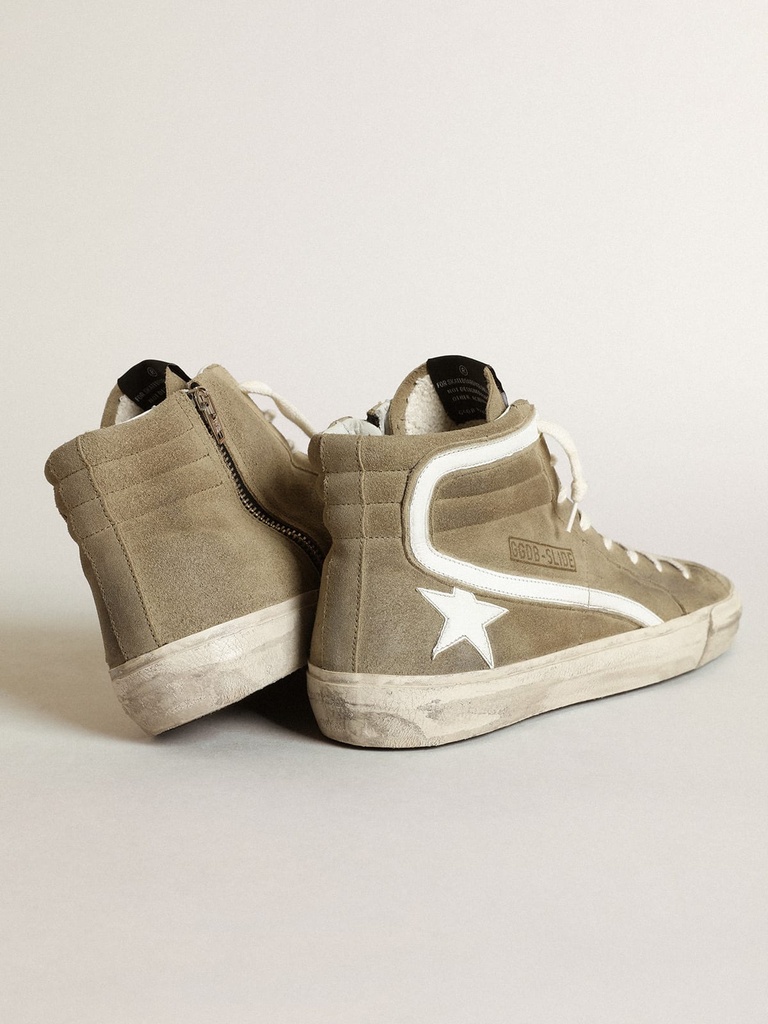 GOLDEN GOOSE SLIDE CLASSIC LIGHT GREEN WHITE