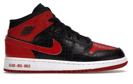 NIKE AIR JORDAN 1 MID BRED TEXT