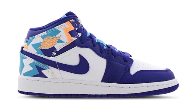 NIKE AIR JORDAN 1 MID GEOMETRIC BLUE