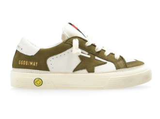 GOLDEN GOOSE KIDS CLASICO OPTIC WHITE GREEN