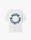 NUDE PROJECT T SHIRT WHITE BLUE CIRCLE LOGO