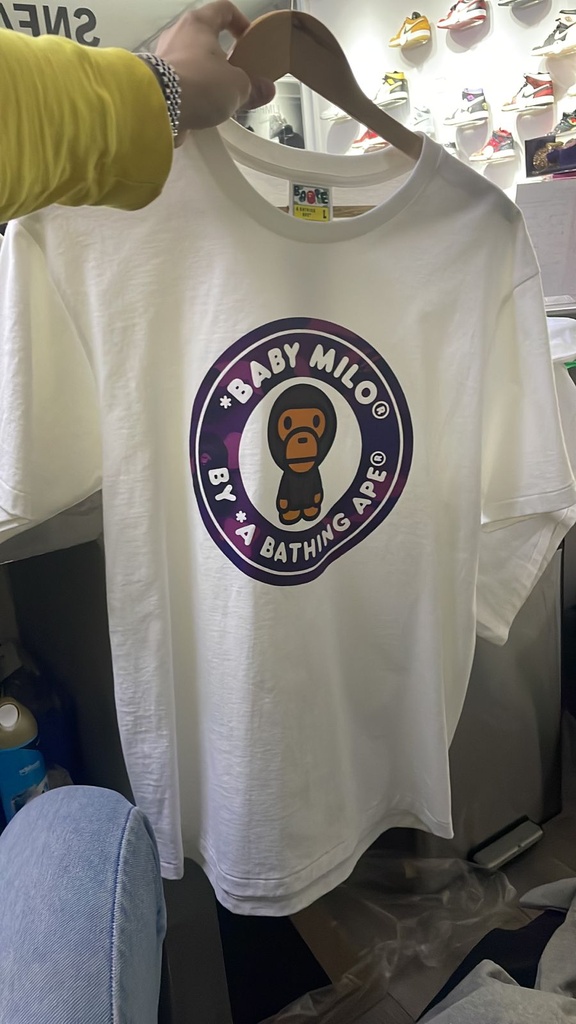 BAPE T SHIRT WHITE PURPLE BABY MILO