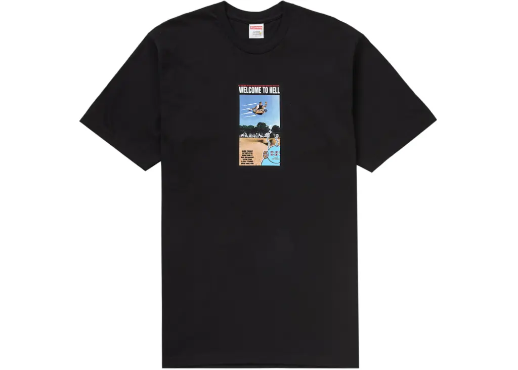 SUPREME T SHIRT BLACK WELCOME TO HELL