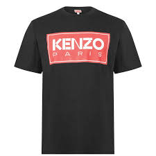 KENZO T SHIRT BLACK FRONT AND BACK LOGO