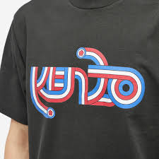 KENZO T SHIRT BLACK/RED BLUE LOGO