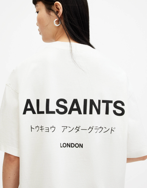 ALL SAINTS T SHIRT WHITE BLACK