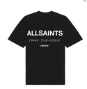 ALL SAINTS T SHIRT BLACK FRONT & BACK JAPANESSELETTERS