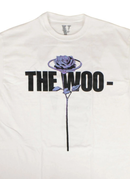 VLONE T-SHIRT X THE WOO WHITE BLUE ROSES