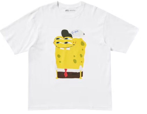 UNIQLO X CPFM SPONGE BOB SQUAREPANTS T SHIRT WHITE SPONGEBOB & PATRICK