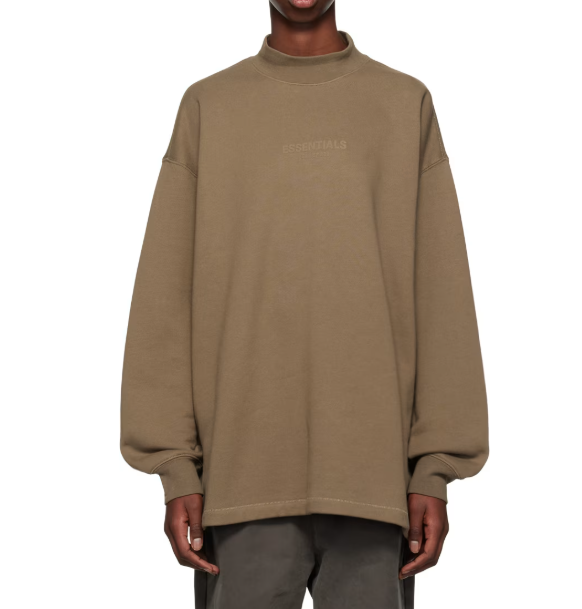 ESSENTIALS CREWNECK BROWN MID LOGO