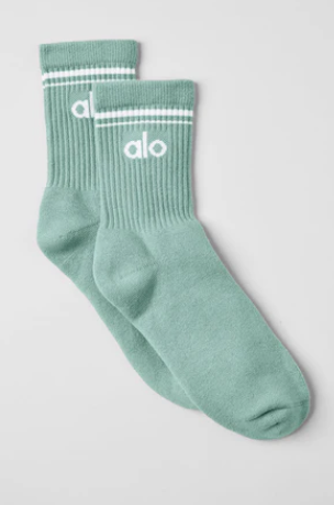 ALO YOGA CALCETAS BOTANICAL GREEN/WHITE