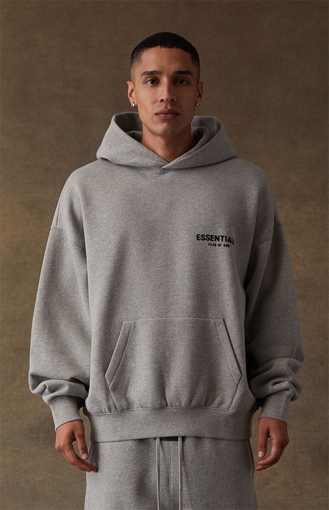 FEAR OF GOD ESSENTIALS HOODIE GREY DARK OATMEAL FW22
