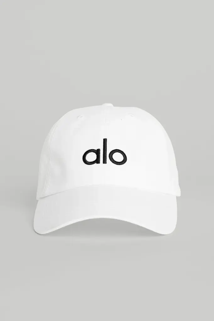 ALO YOGA HAT WHITE BLACK