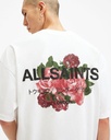 ALL SAINTS T SHIRT FLOWERS WHITE RED BLACK