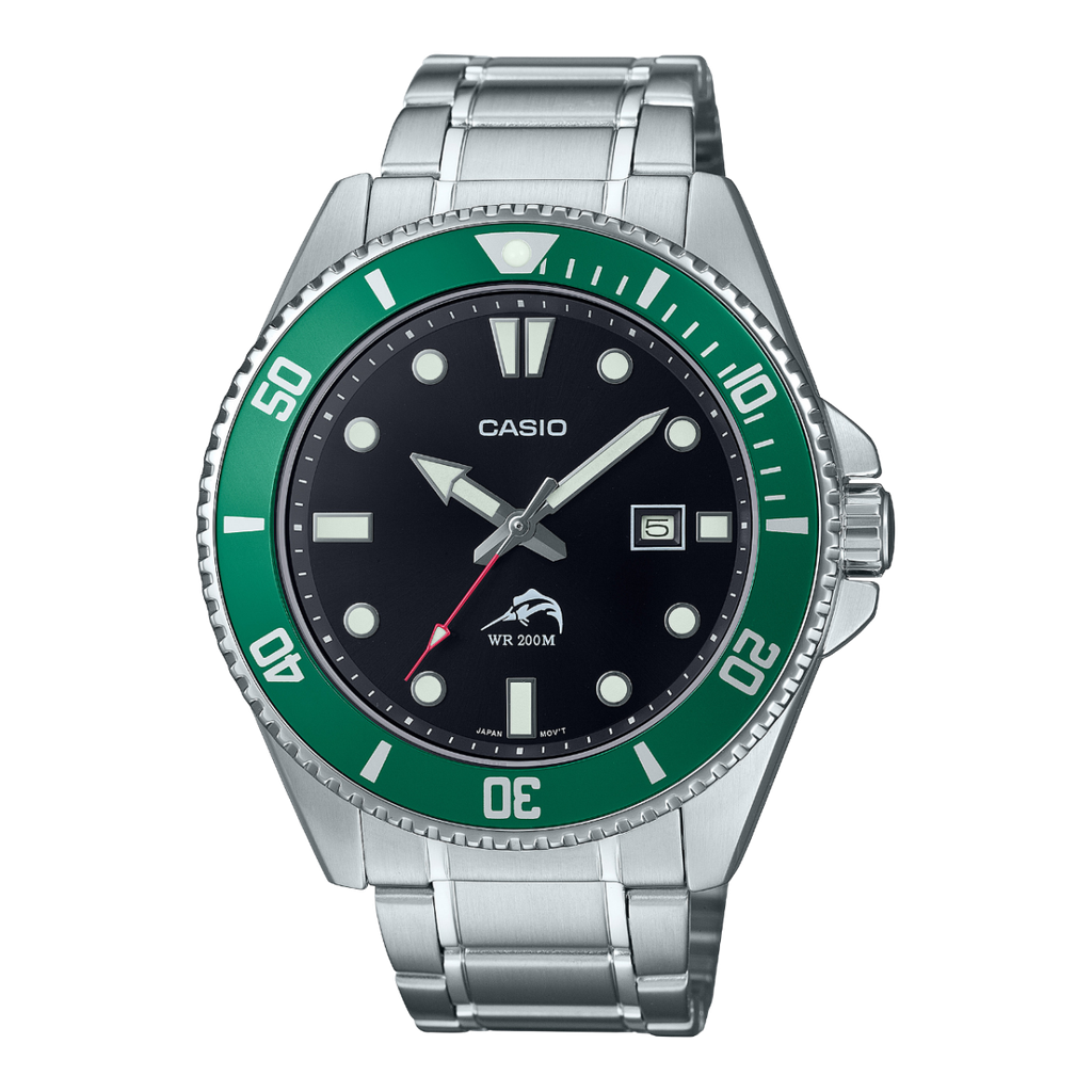 CASIO MARLIN MDV-106DD-1A3V GREEN BLACK SILVER