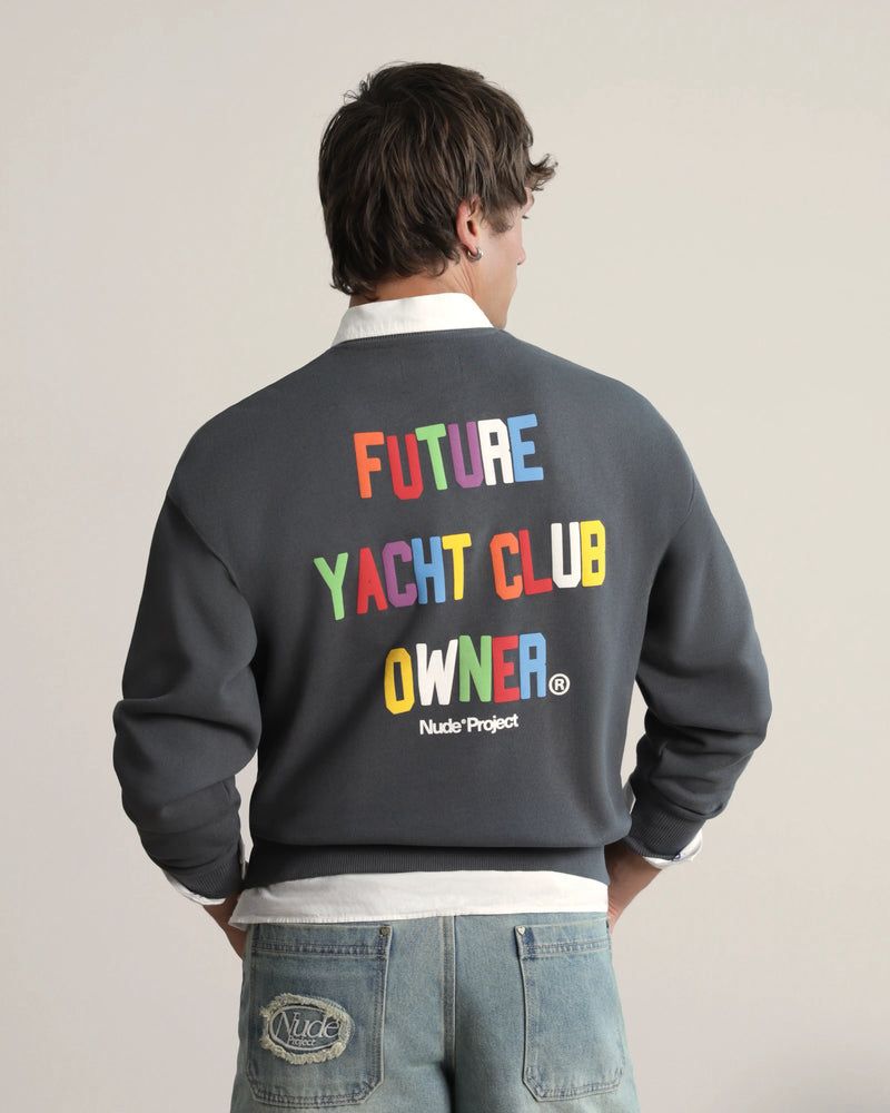 NUDE PROJECT CREWNECK LIL BOAT GREY RAINBOW