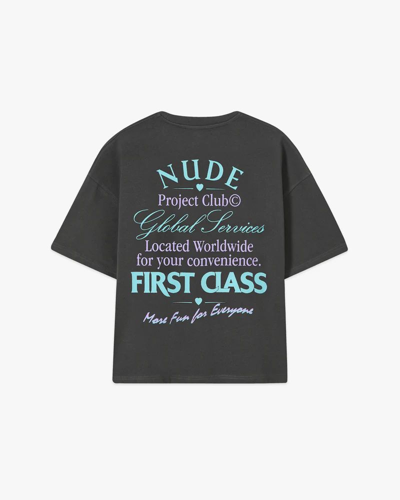NUDE PROJECT T SHIRT FIRST CLASS DARK GREY GREEN VIOLET