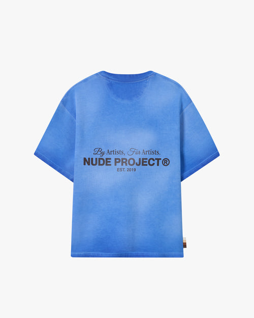 NUDE PROJECT T SHIRT CULT TEE TIE-DYE FULL BLUE