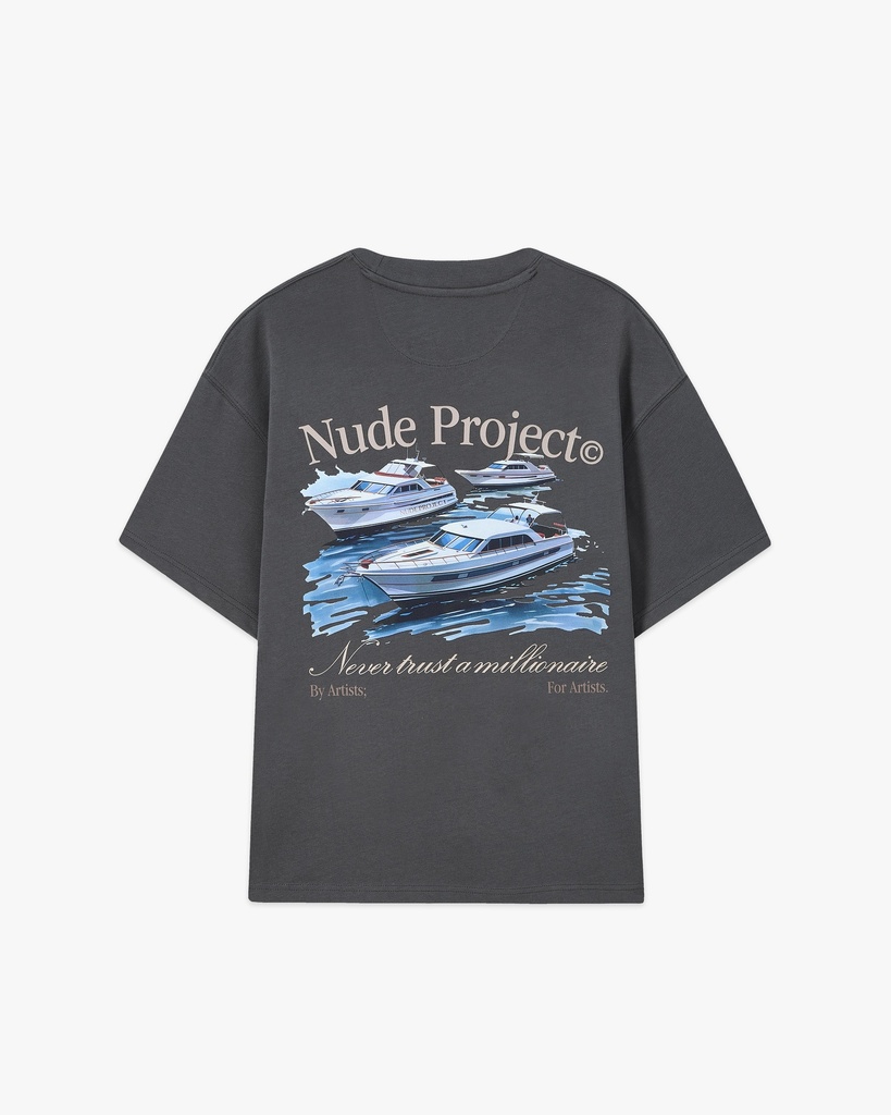 NUDE PROJECT T SHIRT YACHT CLUB DARK GRAY BLUE