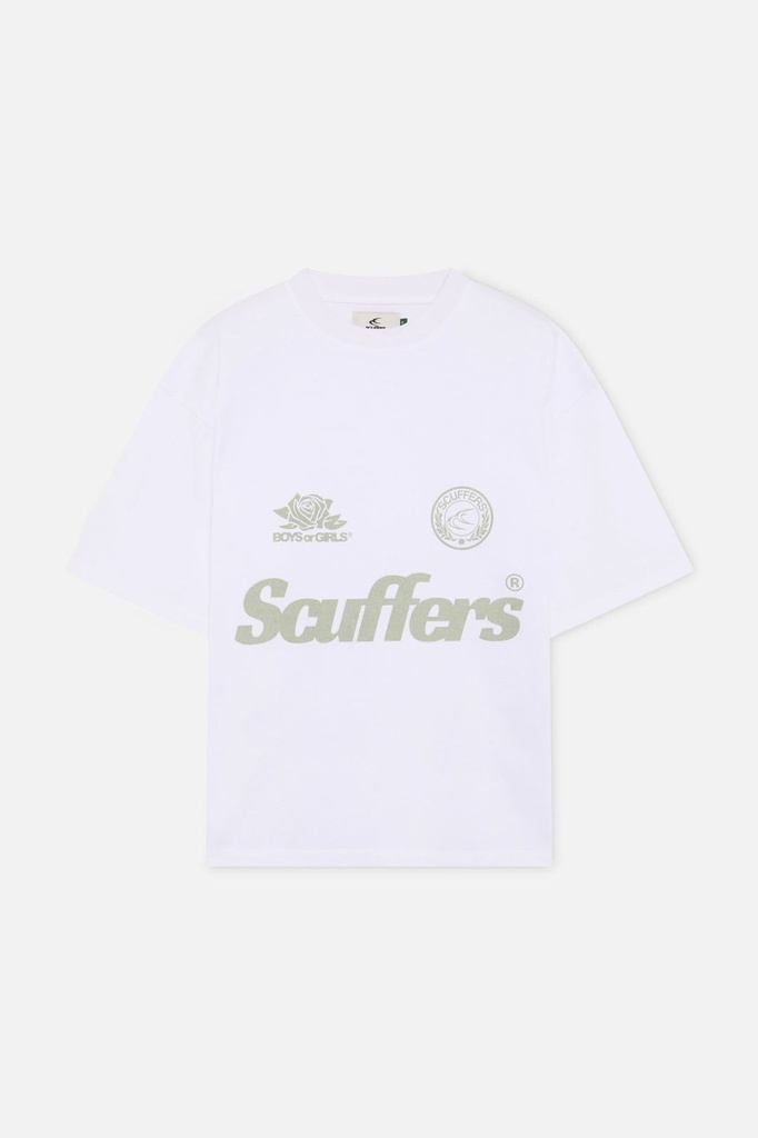 SCUFFERS PEARL WHITE T-SHIRT WHITE GREEN