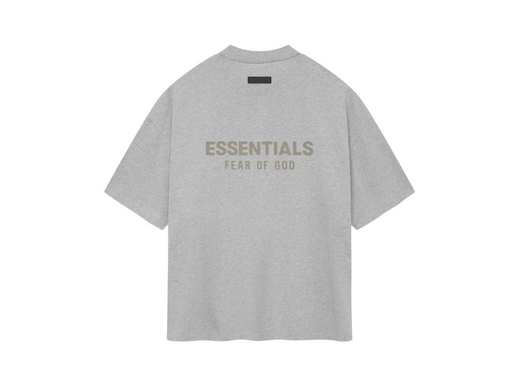 FEAR OF GOD ESSENTIALS CUELLO V ESTAMPADO ATRAS LIGHT HEATHER GREY (SP24)
