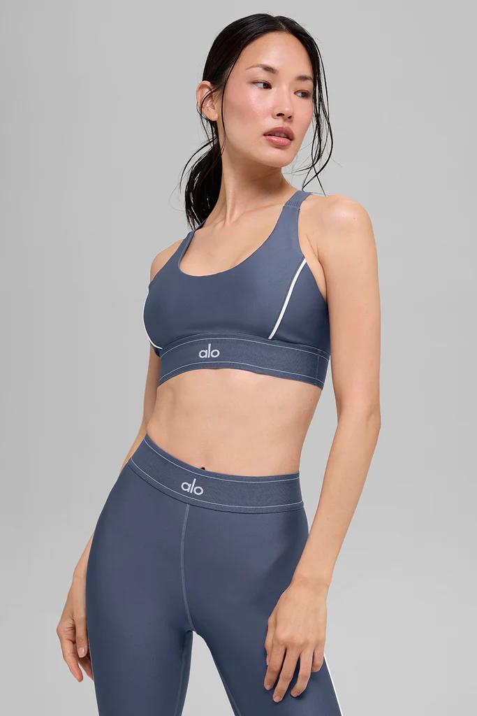 ALO YOGA BRA BLUESTONE WHITE