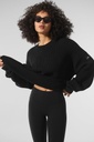 ALO YOGA CREW SWEATER BLACK
