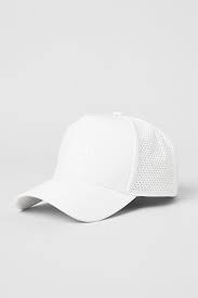 ALO YOGA TRUCKER HAT ALL WHITE