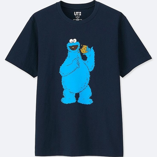 UNIQLO X KAWS T SHIRT SESAME STREET BLUE COOKIE MONSTER