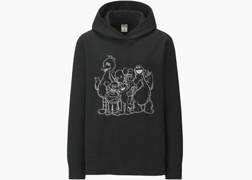 UNIQLO X KAWS HOODIE GREY SESAME STREET BACK CHARACTERS