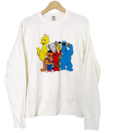 KAWS X SESAME STREER CREWNECK WHITE COLOR FIGURES