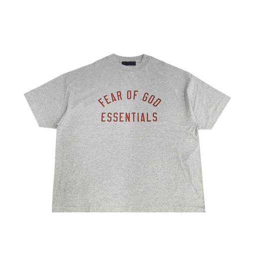 FEAR OF GOD ESSENTIALS T-SHIRT GREY LOGO TINTO ENFRENTE