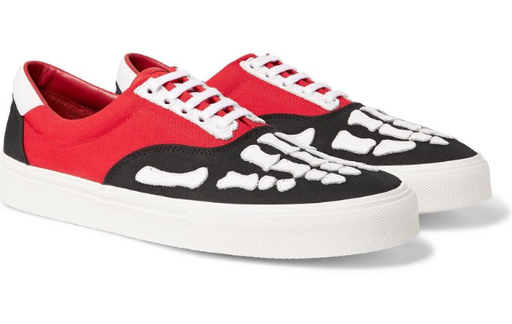 AMIRI SKELETON LOW TOE LACE UP BLACK&RED&WHITE