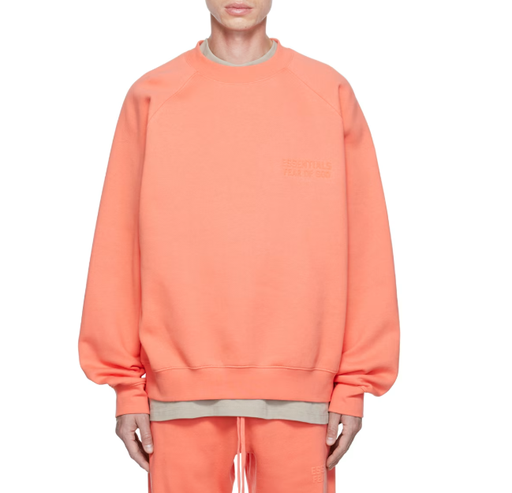 ESSENTIALS CREWNECK LOGO ORANGE