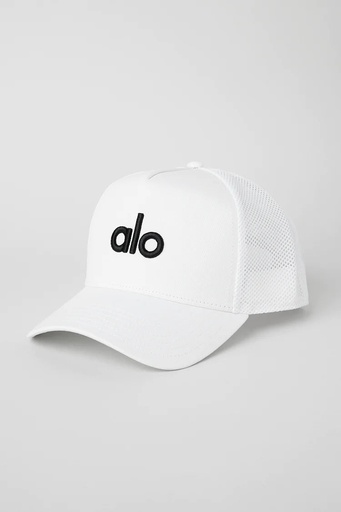 ALO YOGA HAT WHITE BLACK