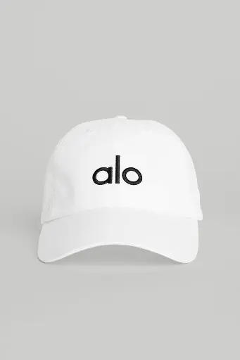 ALO YOGA HAT WHITE BLACK