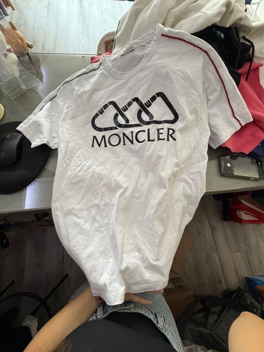 MONCLER T SHIRT WHITE BLACK