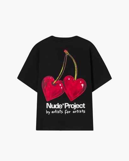 NUDE PROJECT METAL CHERRY T SHIRT BLACK RED