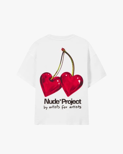 NUDE PROJECT METAL CHERRY T SHIRT WHITE RED