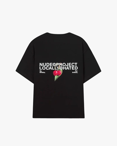 NUDE PROJECT LOCALLY HATED CHERRY T SHIRT BLACK RED