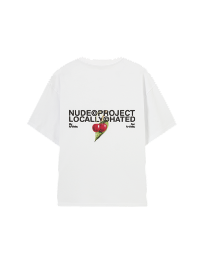 NUDE PROJECT T SHIRT LOCALLY HATED CHERRY WHITE BLACK RED