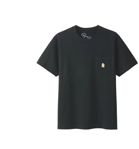 KAWS T SHIRT PEANUTS WOODSTOCK BLACK YELLOW